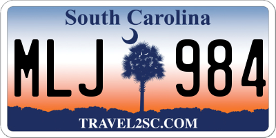 SC license plate MLJ984