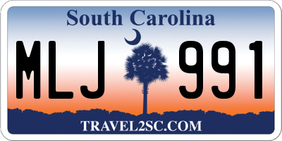 SC license plate MLJ991