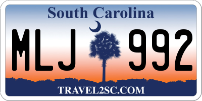 SC license plate MLJ992