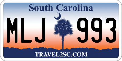 SC license plate MLJ993