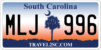 SC license plate MLJ996