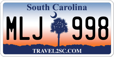SC license plate MLJ998