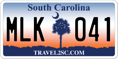 SC license plate MLK041