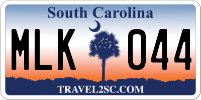 SC license plate MLK044
