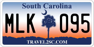 SC license plate MLK095