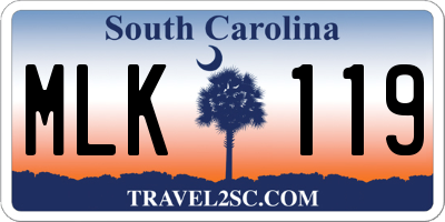 SC license plate MLK119