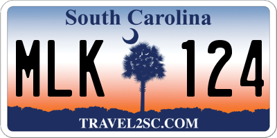 SC license plate MLK124