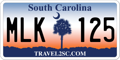 SC license plate MLK125