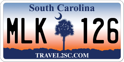 SC license plate MLK126