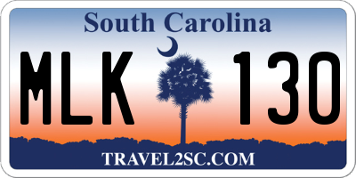 SC license plate MLK130