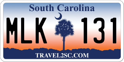 SC license plate MLK131