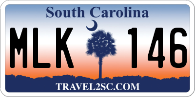 SC license plate MLK146