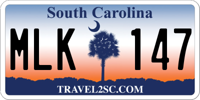 SC license plate MLK147