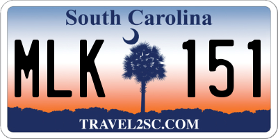 SC license plate MLK151