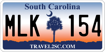 SC license plate MLK154
