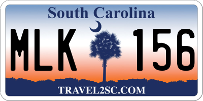 SC license plate MLK156
