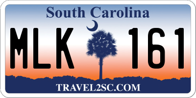 SC license plate MLK161