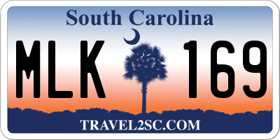 SC license plate MLK169