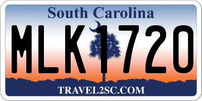 SC license plate MLK1720