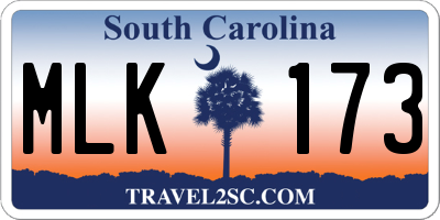 SC license plate MLK173
