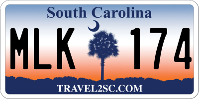 SC license plate MLK174