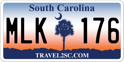 SC license plate MLK176