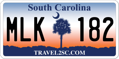 SC license plate MLK182