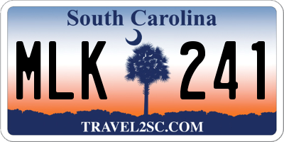 SC license plate MLK241