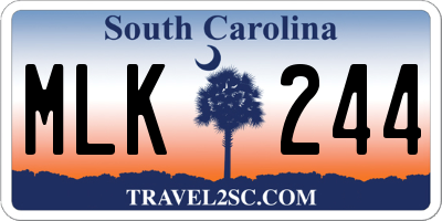SC license plate MLK244