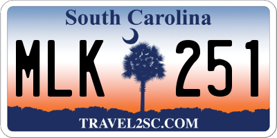 SC license plate MLK251
