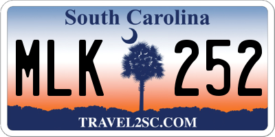 SC license plate MLK252