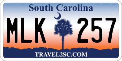 SC license plate MLK257