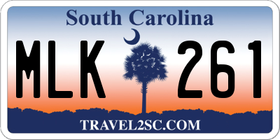 SC license plate MLK261