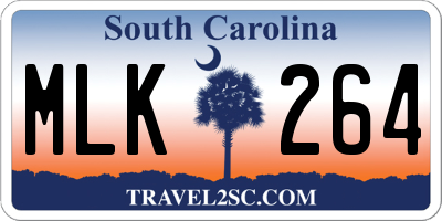 SC license plate MLK264