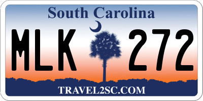 SC license plate MLK272