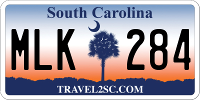 SC license plate MLK284