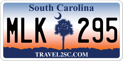 SC license plate MLK295