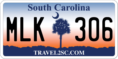 SC license plate MLK306