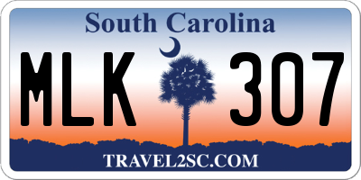 SC license plate MLK307