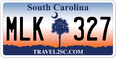 SC license plate MLK327