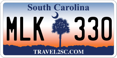 SC license plate MLK330
