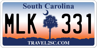 SC license plate MLK331
