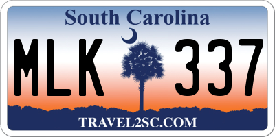SC license plate MLK337