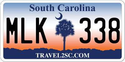 SC license plate MLK338