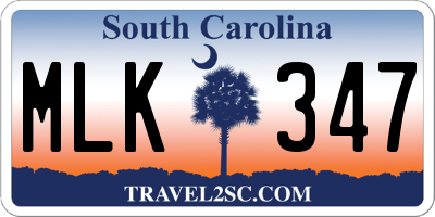 SC license plate MLK347