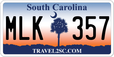SC license plate MLK357