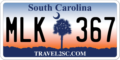 SC license plate MLK367