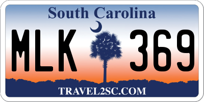 SC license plate MLK369