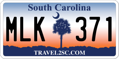 SC license plate MLK371