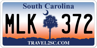 SC license plate MLK372